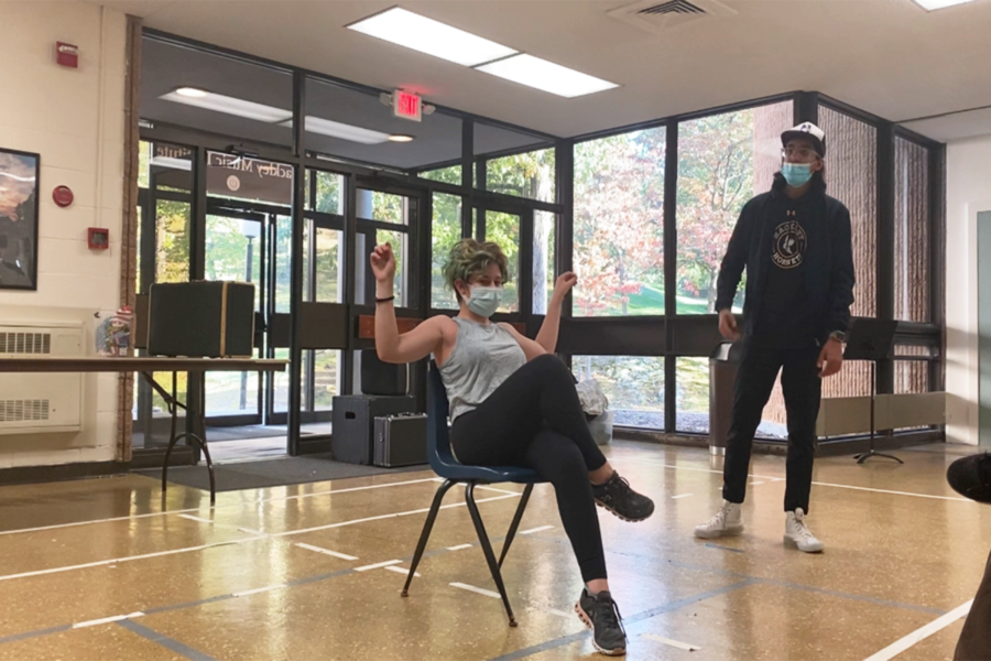 Hannah Gorevic 23' and Arjan Sandhu 23' rehearsing 