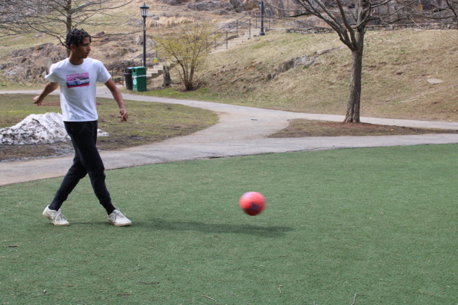 Freshman Micah Jones makes a perfect through ball to his teammate