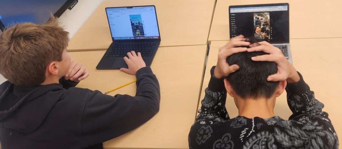 Jack McNulty and Marcus Song watching short-form videos on two different platforms, Youtube shorts and Instagram reels. 
