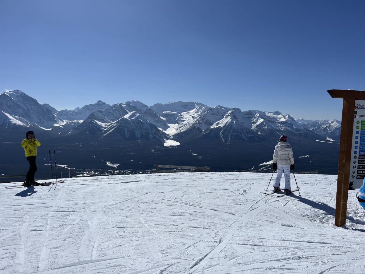 This is the view off of the front of one of the mountains in Banff. This part of the mountain offers many different trails you can go down.