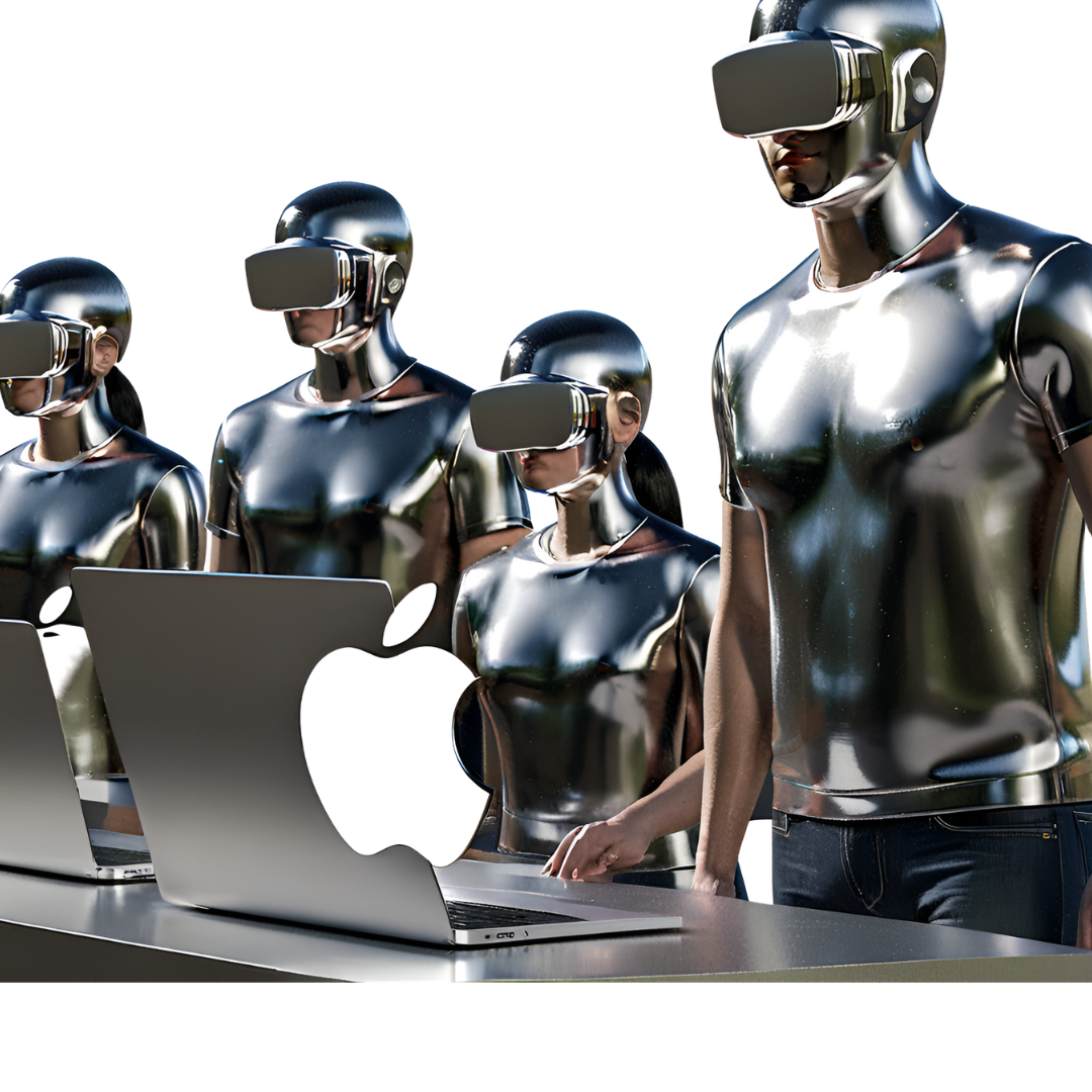 AI generated image by Canva. Prompt: "people using apple vision pro"