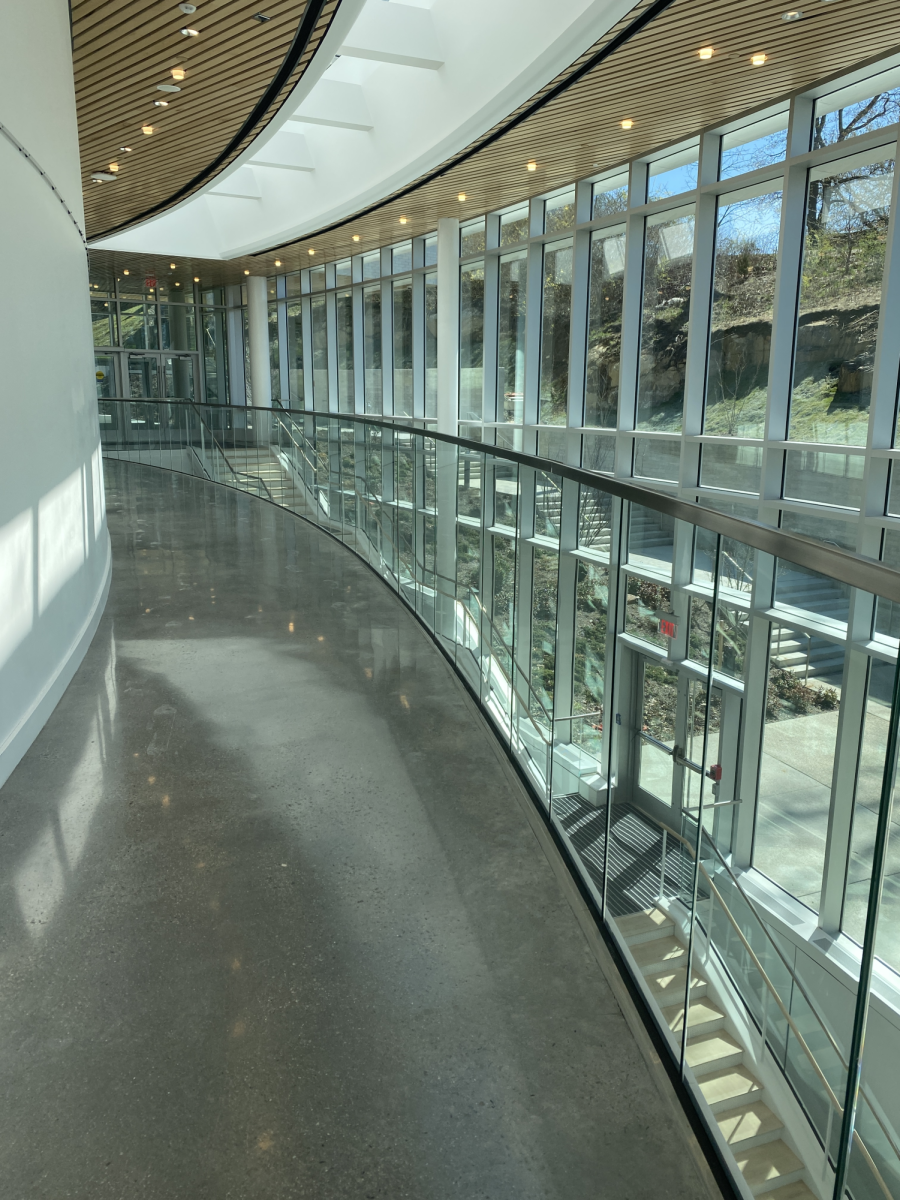 This photo shows the walkway in the CCAT (center for creative arts) building. The CCAT is a very relaxing place to relax and sit and stare out the giant windows that this photo shows. I remember seeing the juniors stare out the windows after their SAT, and being slightly concerned about them.