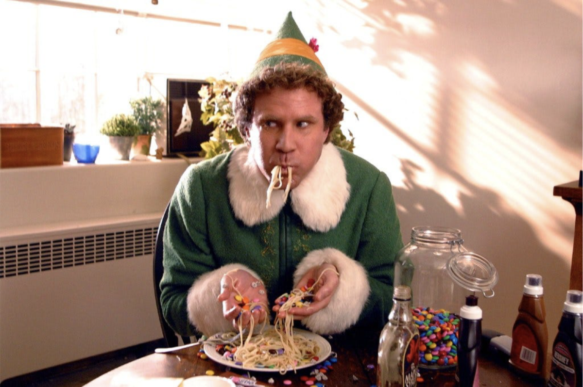 Elf, Buddy the elf eating candy and pasta