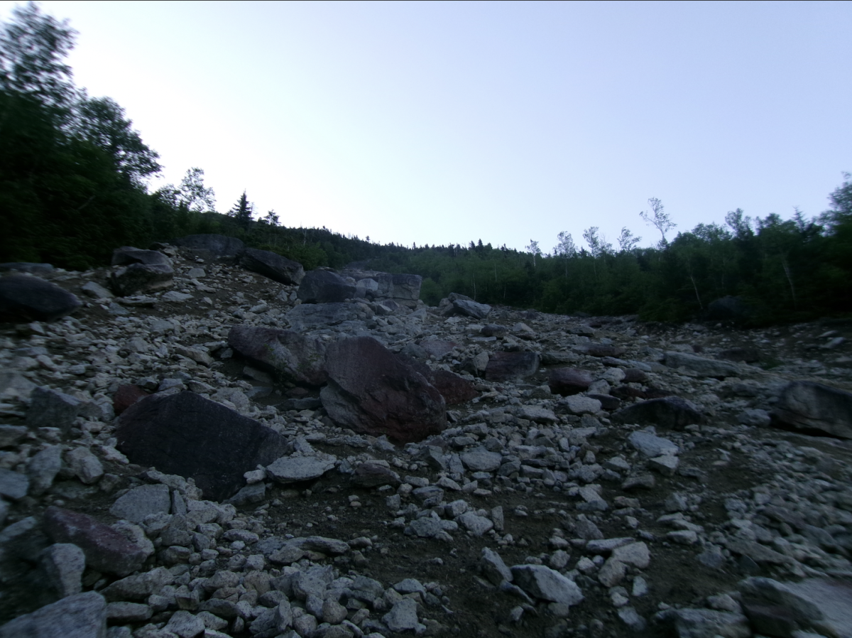 The rocky reality of the infamous Macomb Slide. Steep on the way up, but definitely better than slipping all the way down.